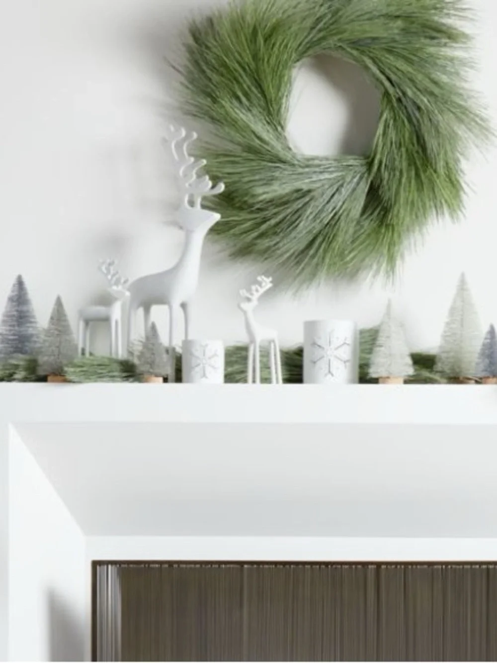 Set of Crate and Barrel White and Black Metal Reindeer